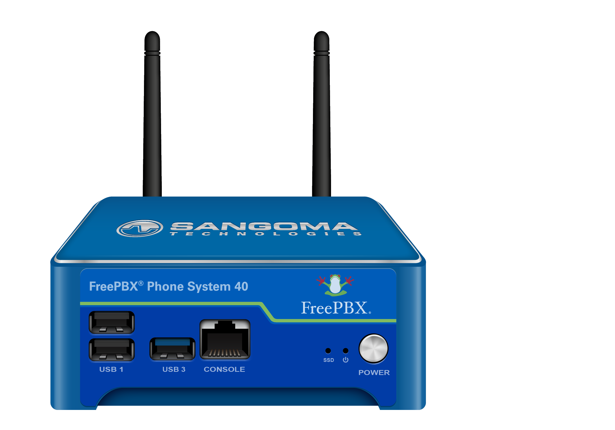 Sangoma FreePBX 40 mit Antennen von vorne